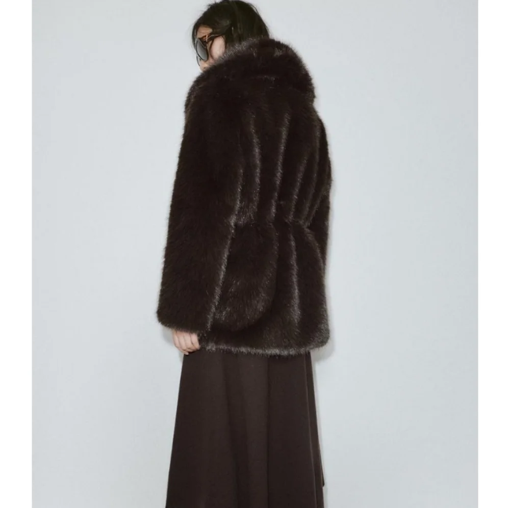 ZARA Women's Faux Fur Coat with Belt(Brown, US XS, S, M,L/EUR XS, S, M, L) - Picture 6 of 15